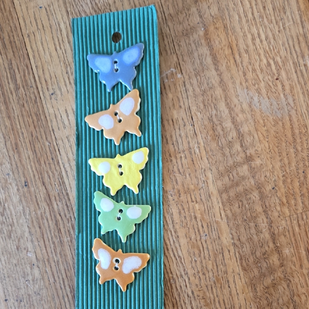 Colorful Butterfly Ceramic Buttons